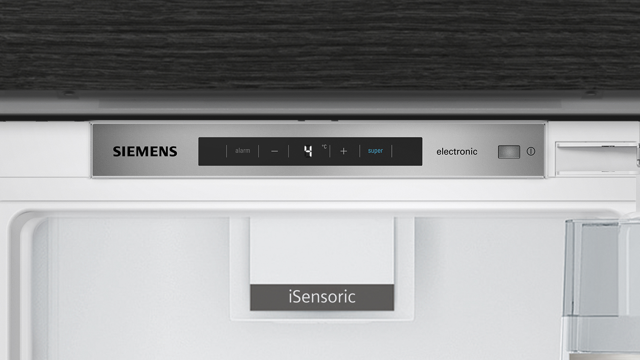 Siemens koelkast bedieningspaneel met temperatuurweergave. Het display toont de temperatuur.
