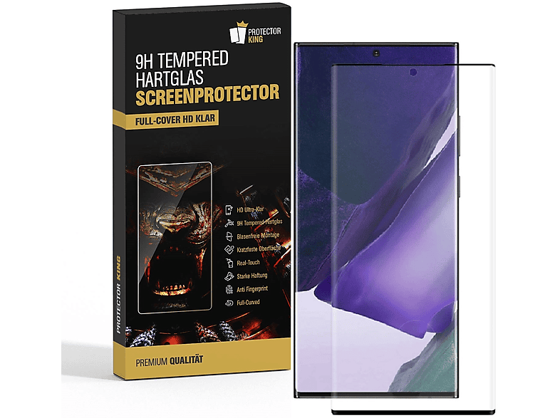 PROTECTORKING 2x FULL CURVED 9H Galaxy KLAR Samsung Displayschutzfolie(für Schutzglas Hartglas Note HD 20)