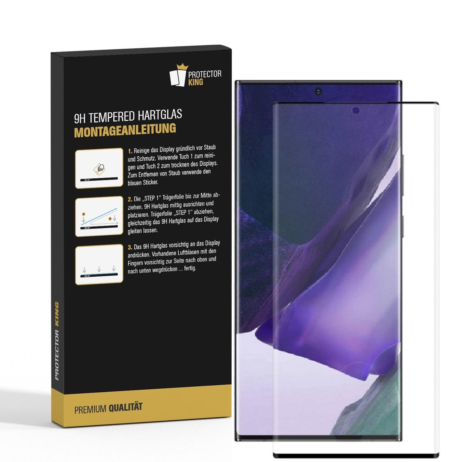 Schutzglas FULL Displayschutzfolie(für PROTECTORKING KLAR HD Samsung CURVED 2x Hartglas Galaxy Note 9H 20)