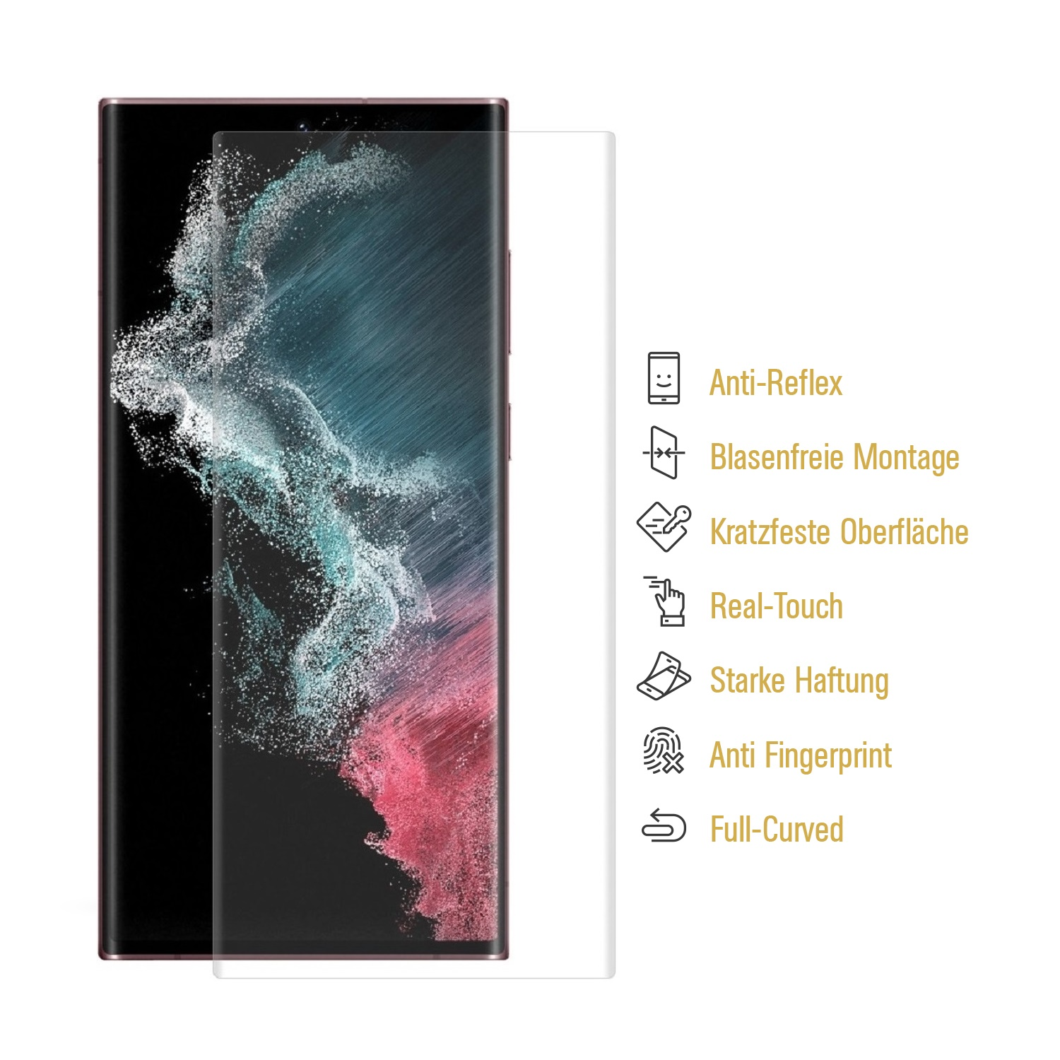 Samsung ANTI-REFLEX Galaxy Panzerfolie Ultra) 2x Displayschutzfolie(für S22 CURVED MATT FULL PROTECTORKING