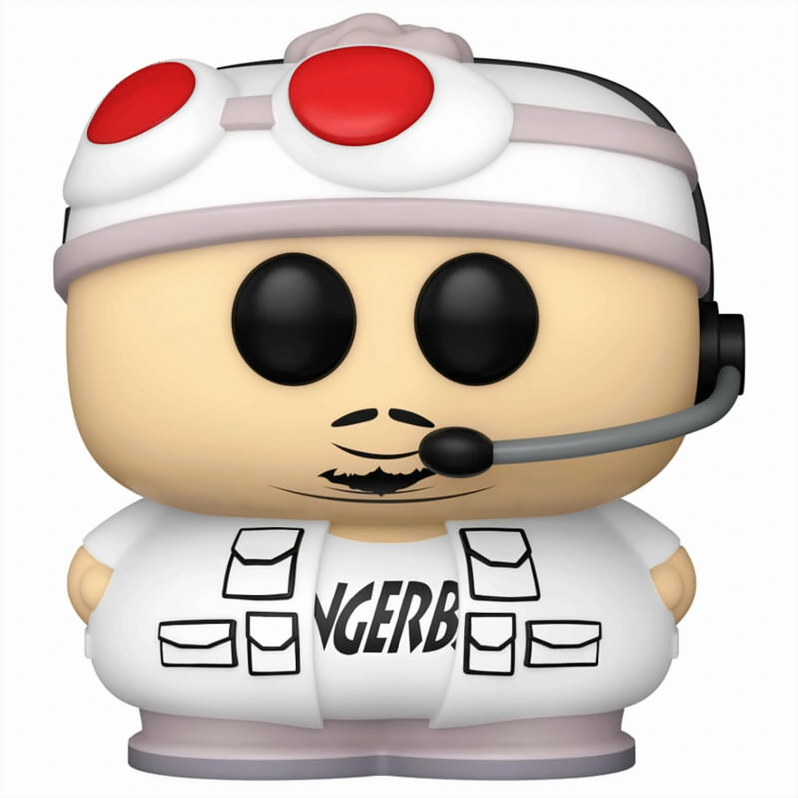 Funko Pop Figur einer Cartoonfigur mit Brille und Headset.