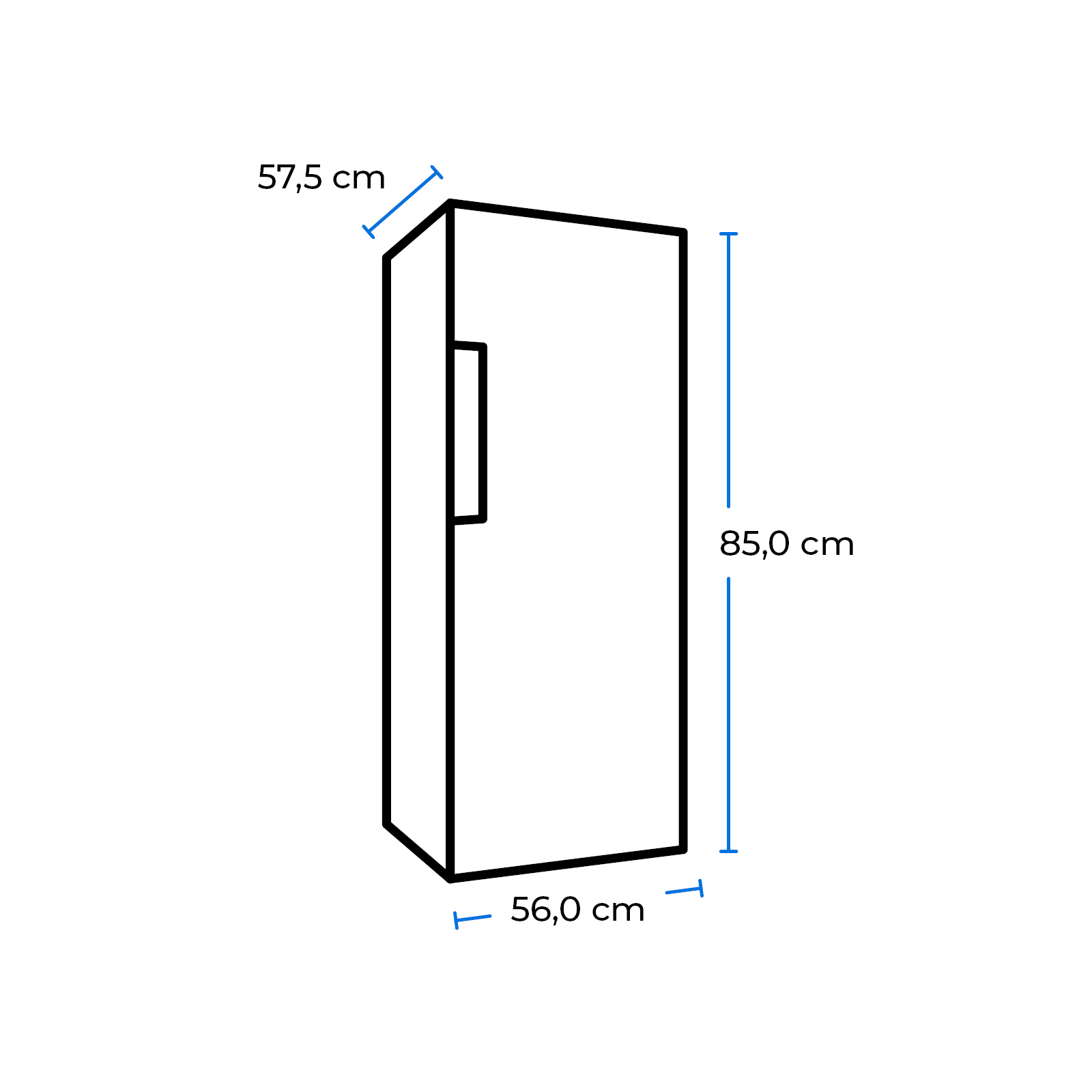 EXQUISIT KS16-V-H-010E mm 850 (E, Weiß) weiss Kühlschrank hoch