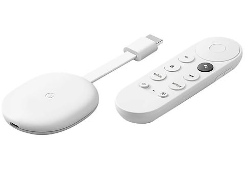 GOOGLE Chromecast mit TV (4K) Streaming Stick, Weiß
