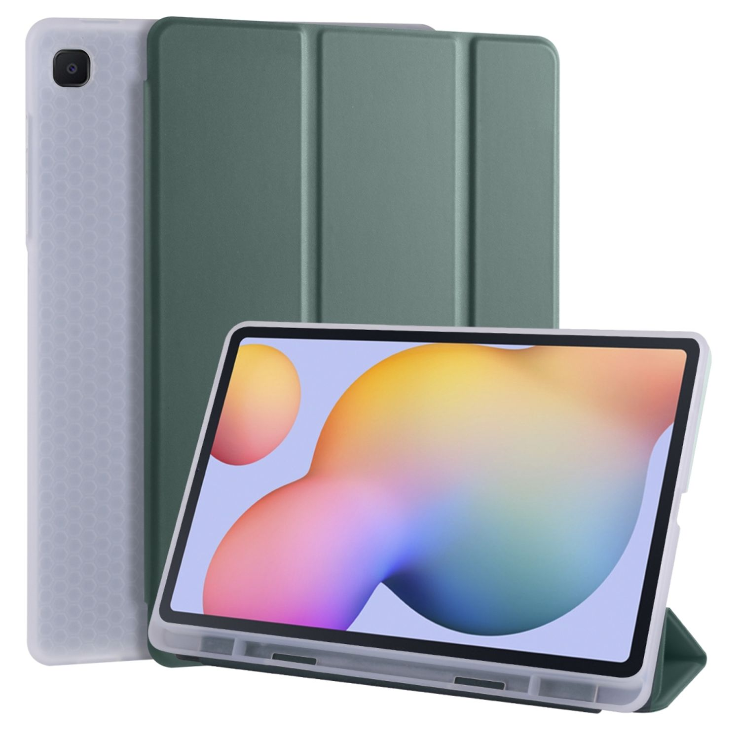 KÖNIG DESIGN Tablet-Hülle Kunstleder, Samsung Tablet-Hülle Bookcover Grün für