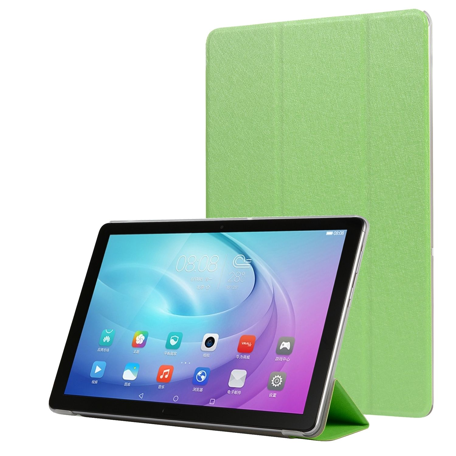KÖNIG DESIGN Tablet Hülle Kunstleder, Bookcover Grün Schutzcover für Samsung