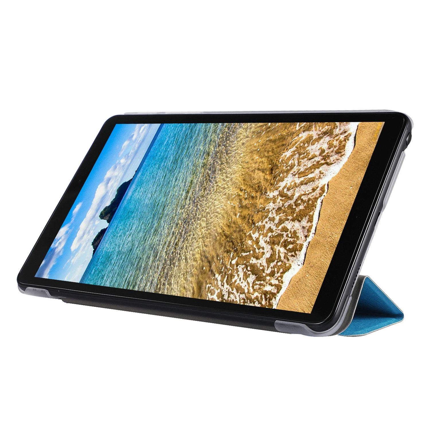 Tablet-Hülle DESIGN Samsung KÖNIG Blau Bookcover Kunstleder, Tablet-Hülle für