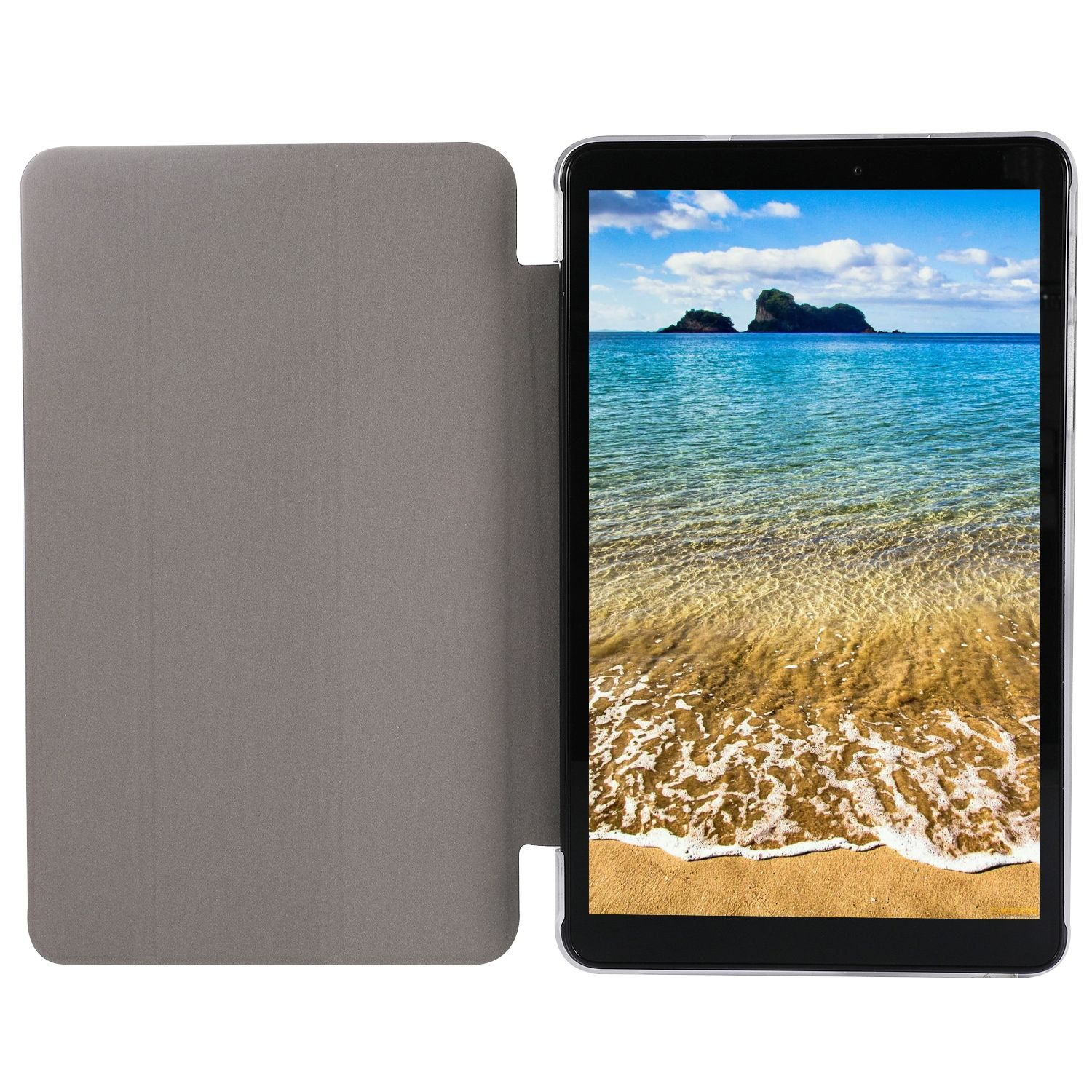 KÖNIG DESIGN Tablet-Hülle Tablet-Hülle Bookcover Kunstleder, Weiß für Samsung