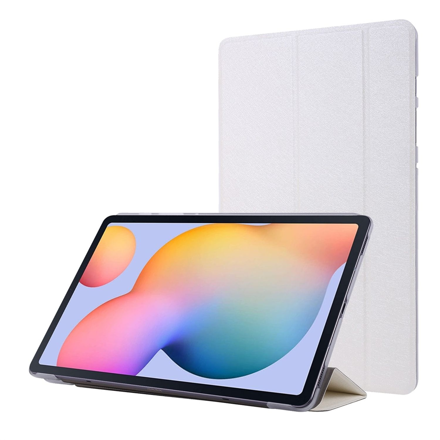 DESIGN Bookcover Tablet-Hülle KÖNIG Weiß für Tablet-Hülle Kunstleder, Samsung