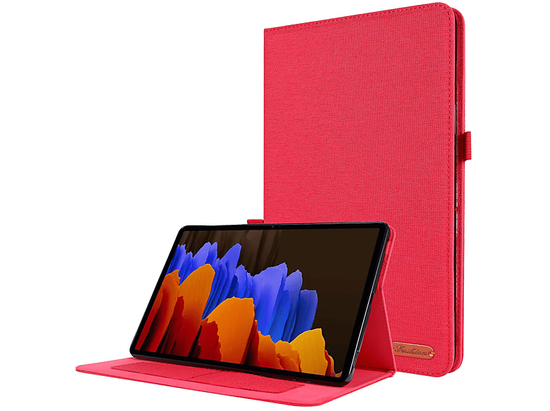 KÖNIG DESIGN Schutzcover Kunstleder, Tablet für Samsung Hülle Bookcover Rot