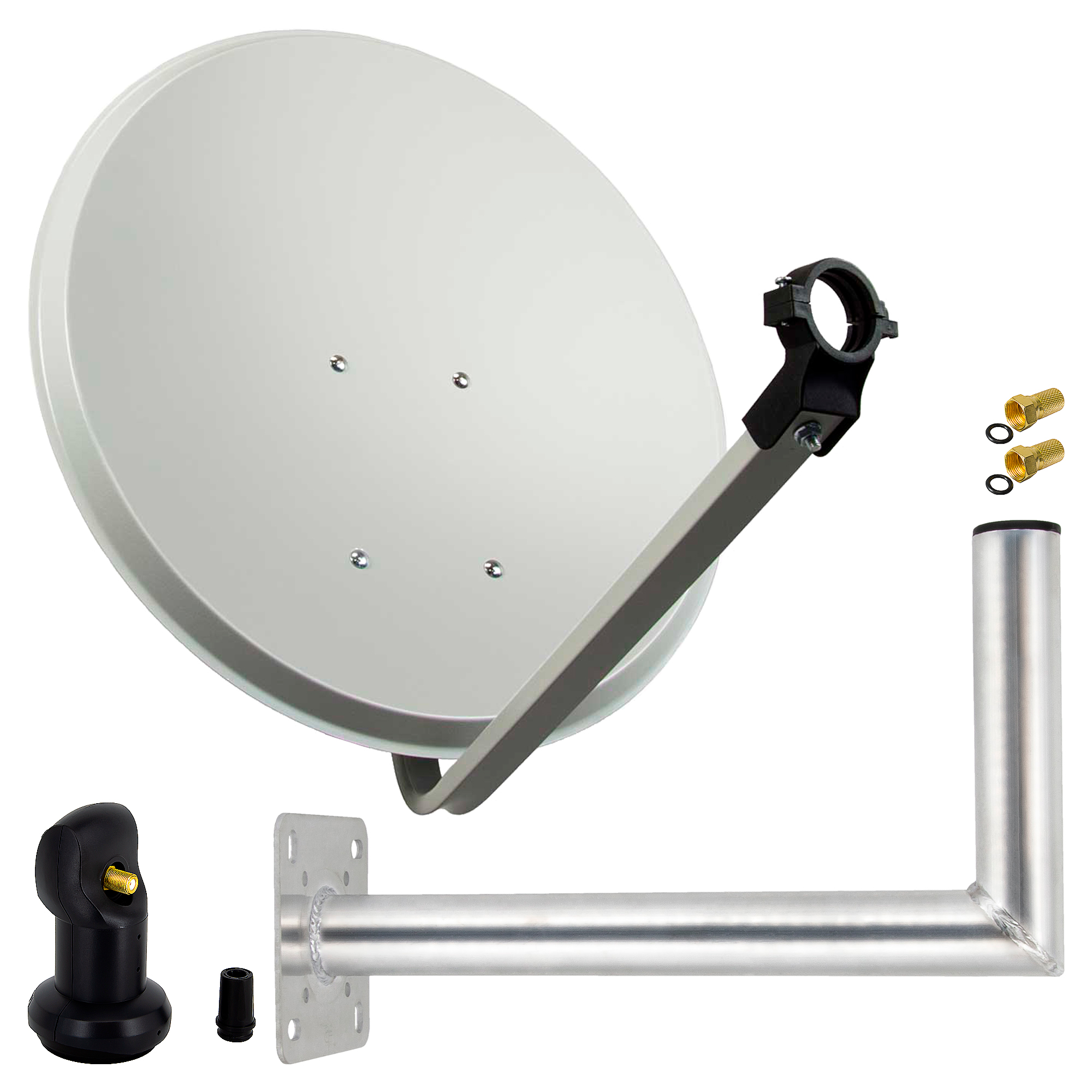 PREMIUMX SAT (80 Wandhalter Anlage 45cm F-Stecker Anlage Sat cm, LNB) 80cm LNB Single Antenne Single