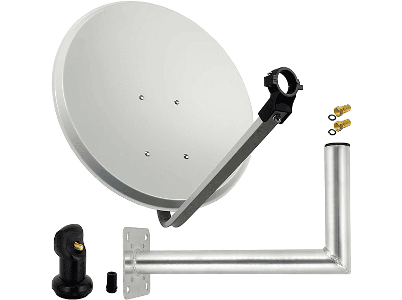 PREMIUMX SAT Anlage Antenne (80 Anlage LNB) Wandhalter F-Stecker 45cm 80cm Single cm, Sat Single LNB