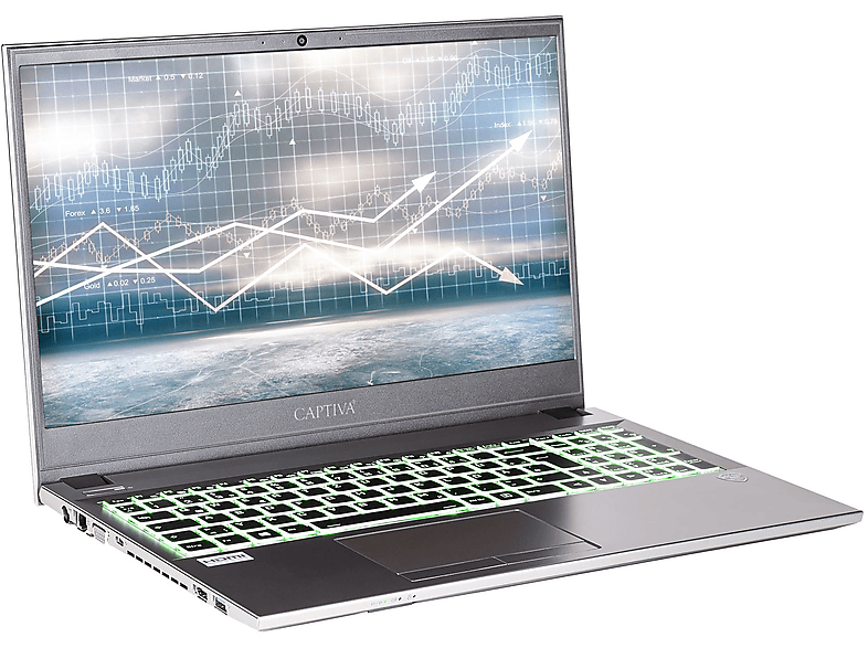 Intel® CAPTIVA Core™ 32 Business-Notebook UHD 15,6 silberfarben GB Starter Display, Prozessor, Power I71-710, GB i7 RAM, mit Graphics, 2000 SSD, Zoll