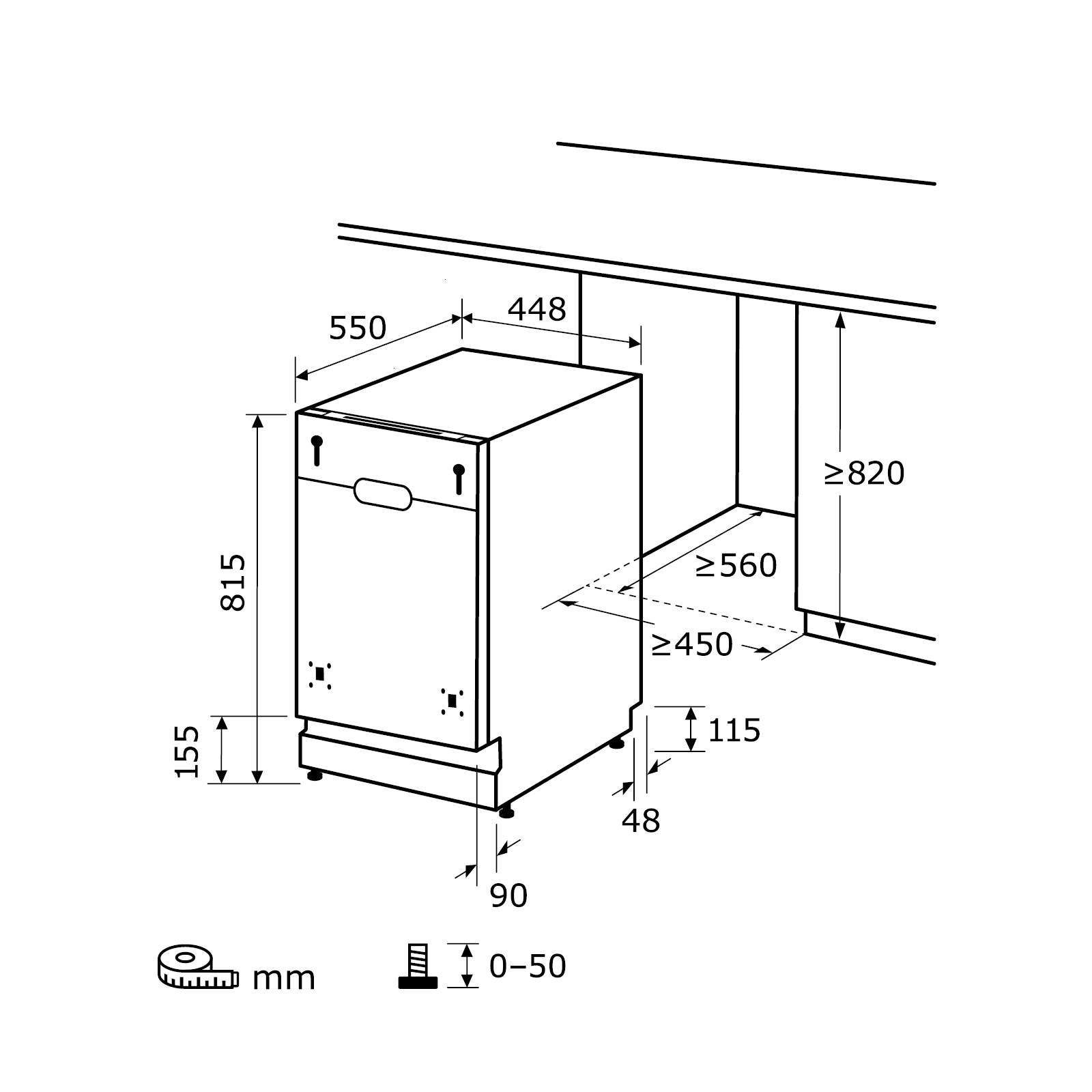 EXQUISIT EGSP2109-E-030E silber mm dB (A), (Besteckkorb, breit, E) 448 Geschirrspüler (Einbaugerät 47