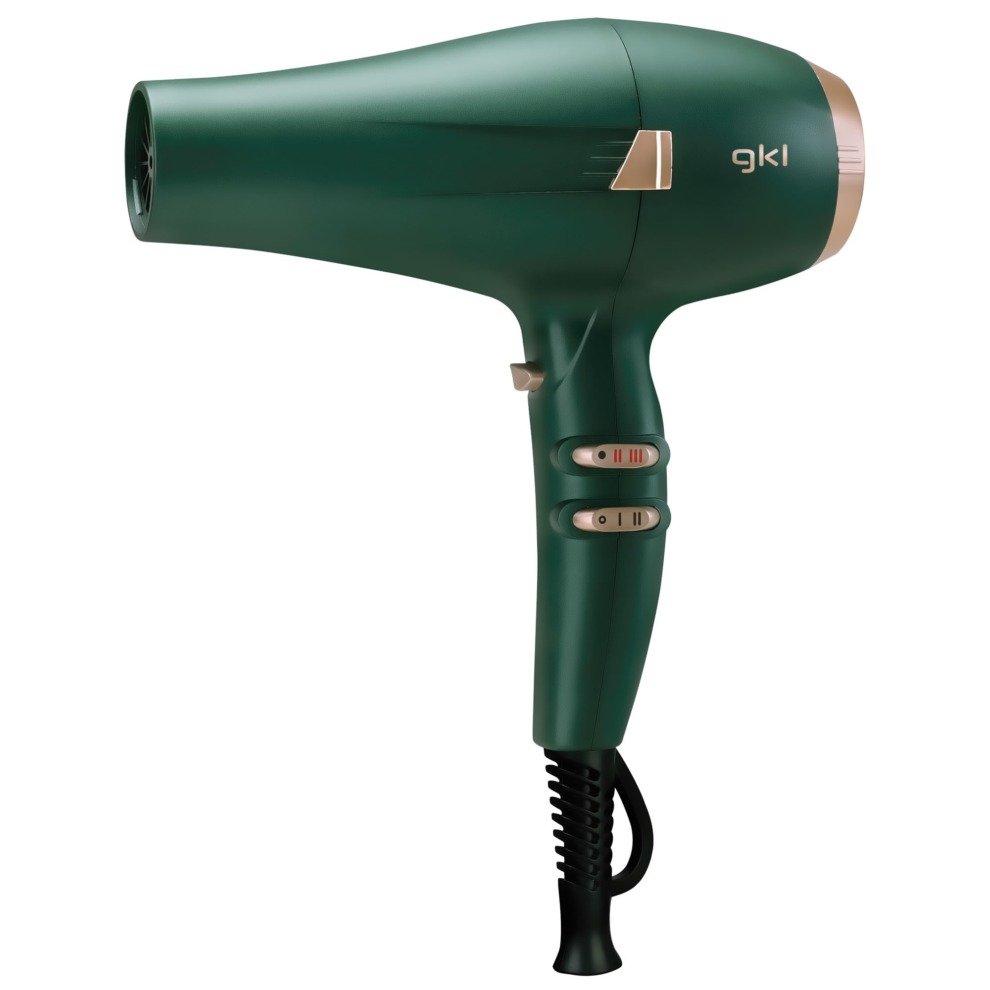 Secador de pelo - NATURE FLOW GKL, 2100 W, 3 niveles temperatura, 3 velocidades, Difusor incluido, Verde