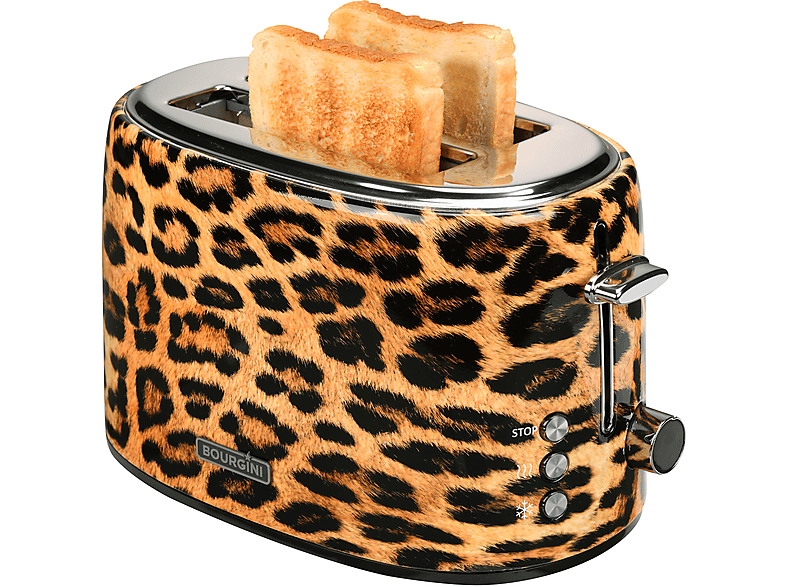 BOURGINI Panther Toaster Mehrfarbig (1000 Watt, Schlitze: 2)