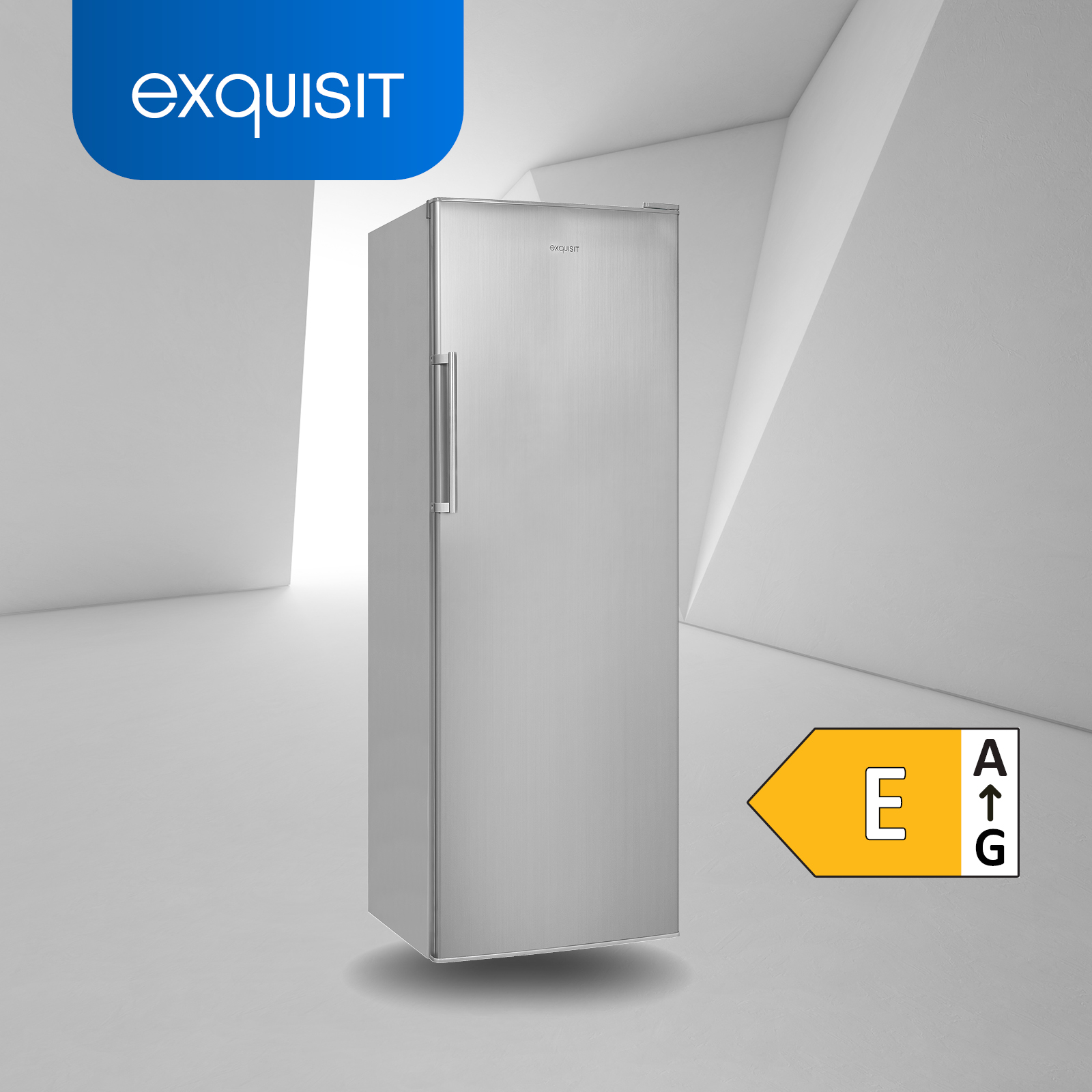 hoch, kWh/Jahr, inoxlook EXQUISIT E, 1730 Edelstahloptik) mm KS350-V-H-040E Kühlschrank (114,00