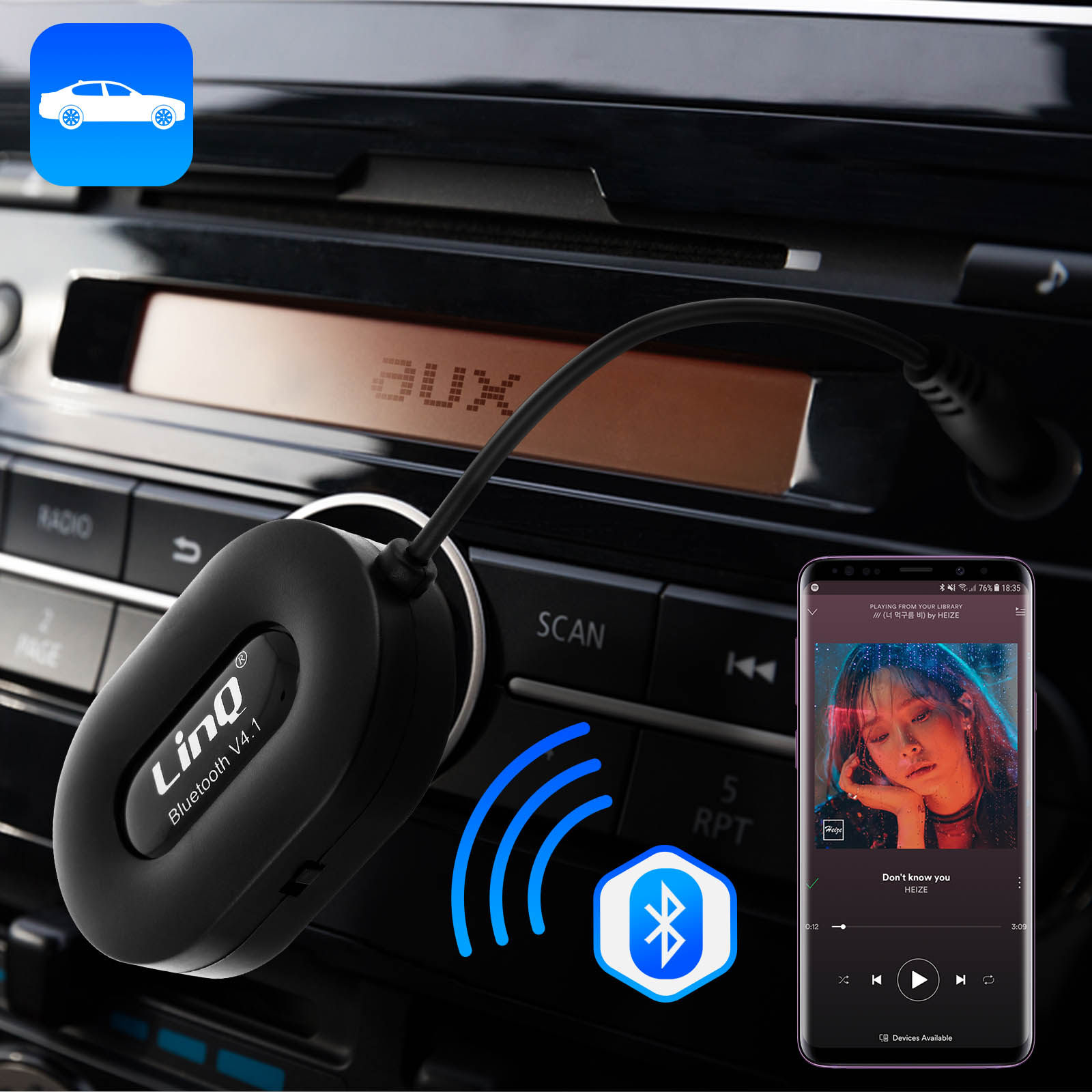 LINQ Bluetooth 4.1 Transmitter Audio-Empfänger, Empfänger Audio Bluetooth