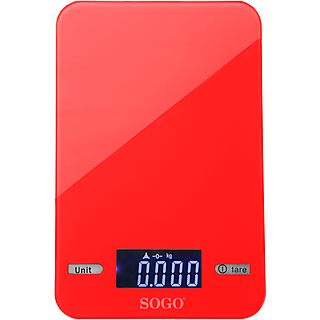 Balanza cocina - SOGO BAC-SS-3960R, 5 kg, Rojo