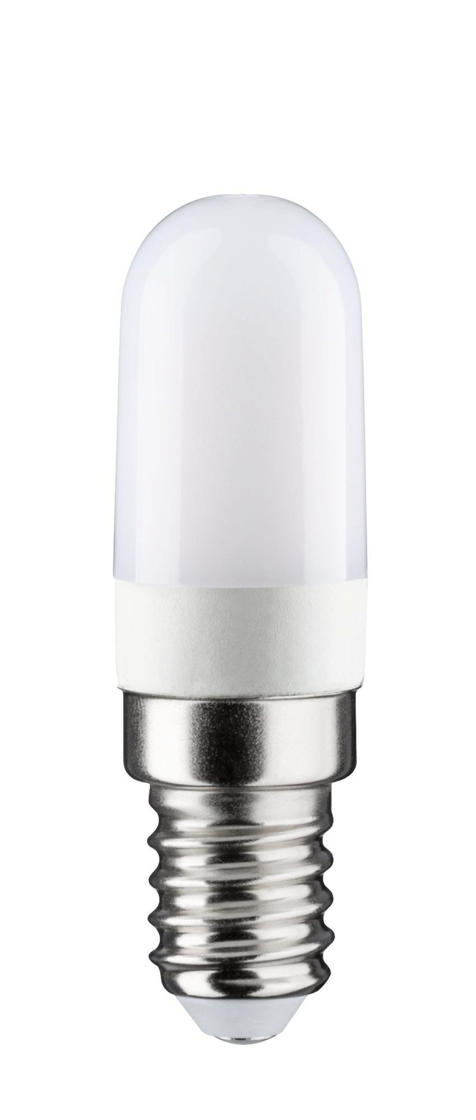 Una lampadina LED bianca con base argentata, su sfondo bianco.