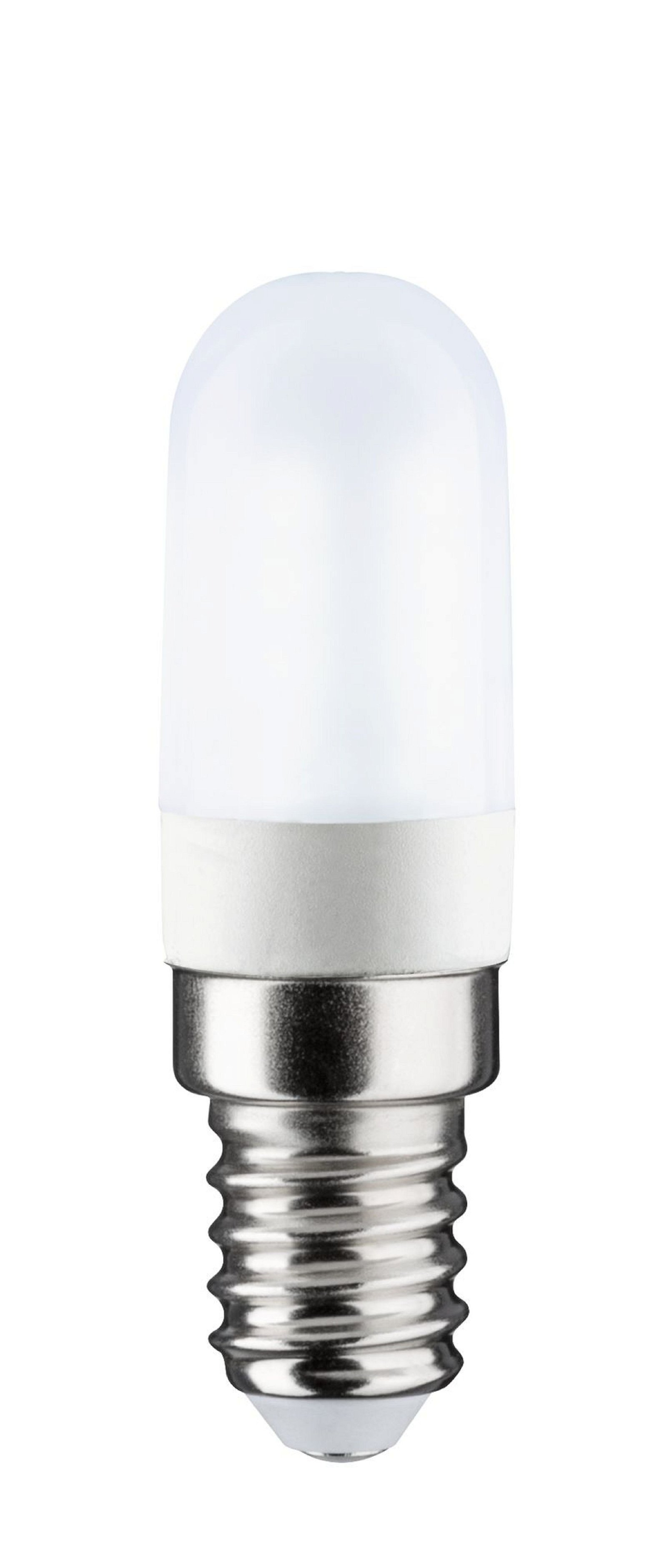 Piccola lampadina bianca con base argentata. La lampadina è cilindrica.