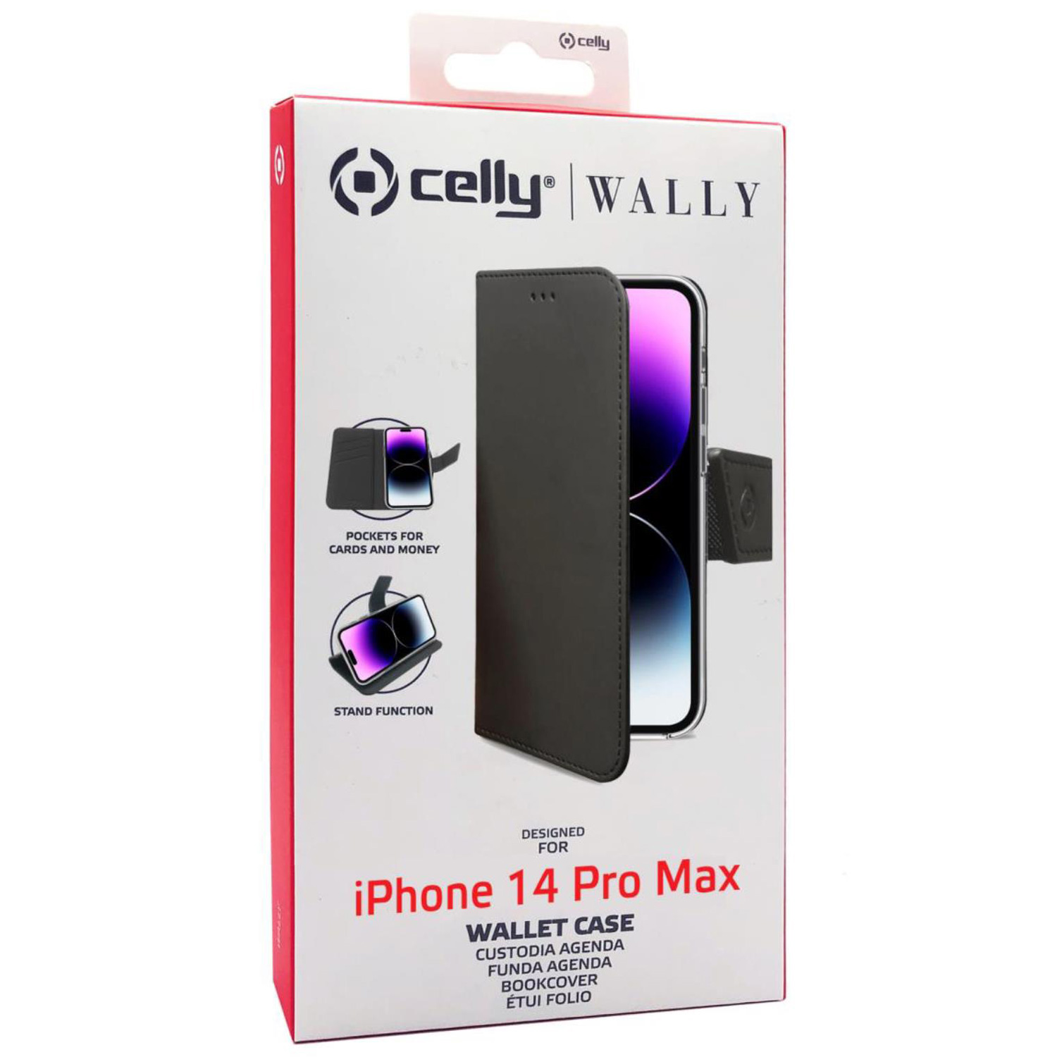 CELLY WALLY CASE IPHONE 14 PRO MAX BLACK Custodie per Apple (brand) iPhone 14 Pro Max, Black