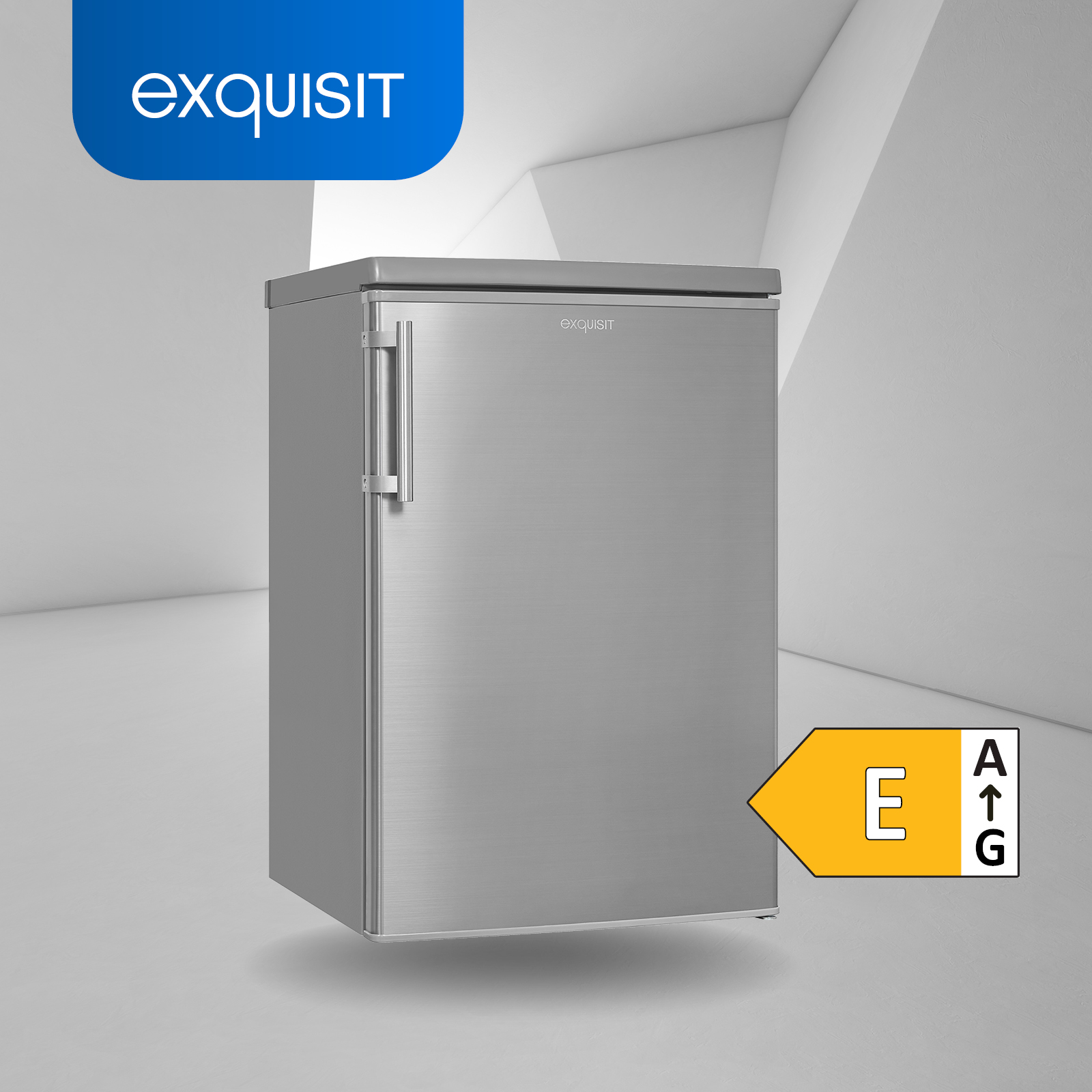 EXQUISIT KS16-4-HE-040E inoxlook Kühlschrank mm 855 hoch, (139,00 kWh/Jahr, Edelstahloptik) E