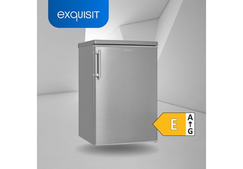 EXQUISIT KS16-4-HE-040E inoxlook Kühlschrank (139,00 mm Edelstahloptik) MediaMarkt 855 hoch, E, kWh/Jahr, 