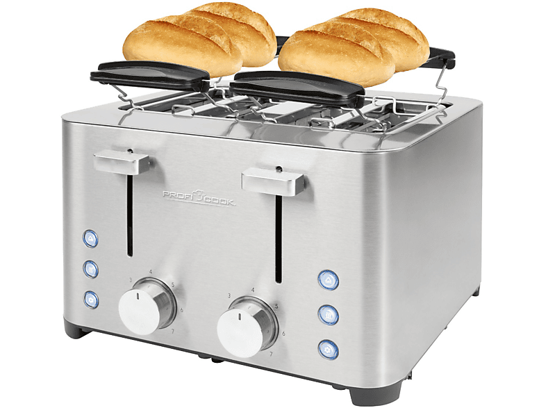 PROFICOOK PC-TA 1252 Toaster Silber (1500 Watt, Schlitze: 2)