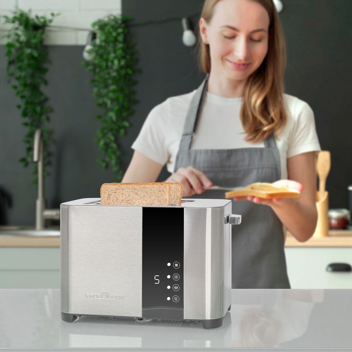Toaster 1250 2) Watt, PC-TA (850 Silber Schlitze: PROFICOOK