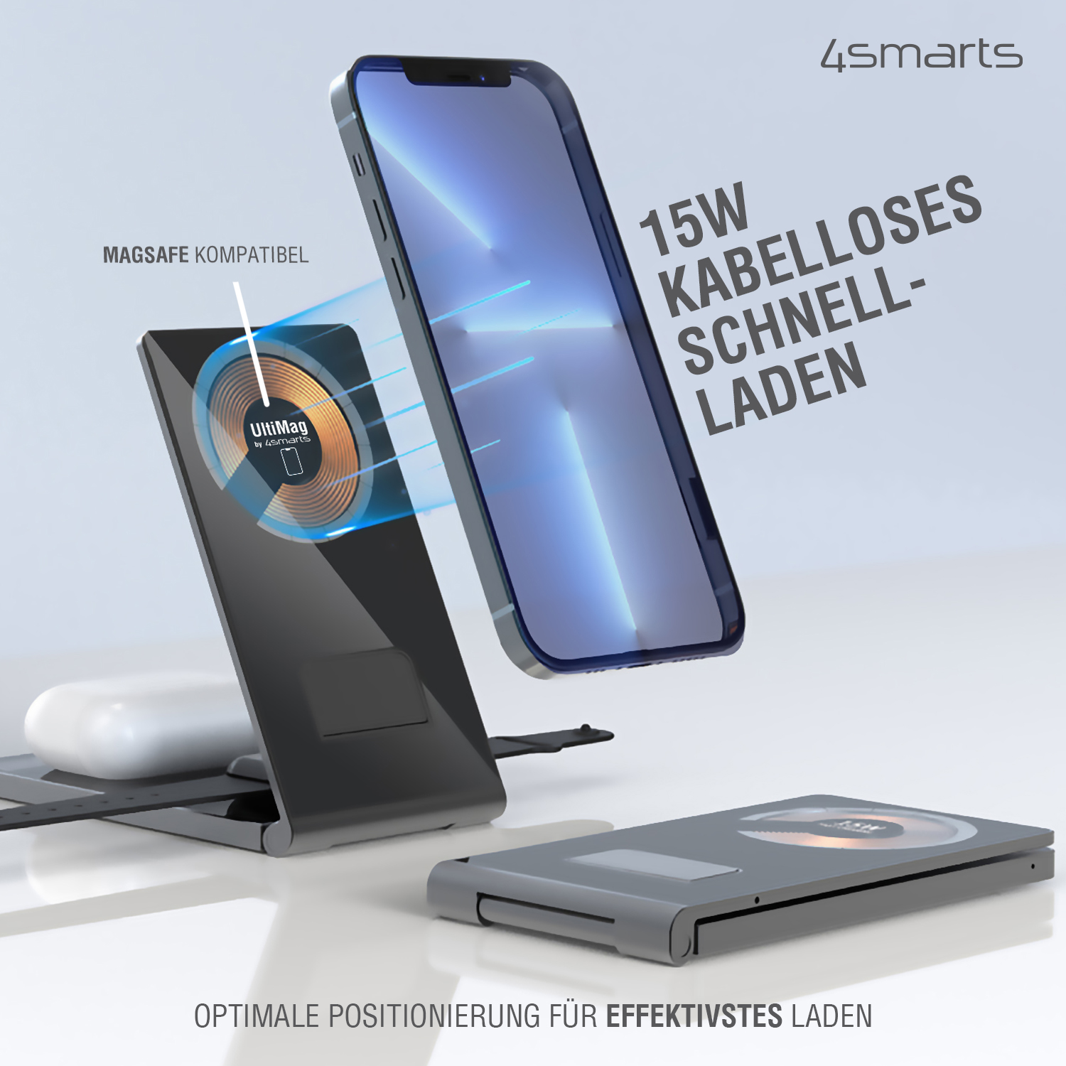 Wireless Charger Lucid Universal, 4SMARTS Mehrfarbig TrioFold