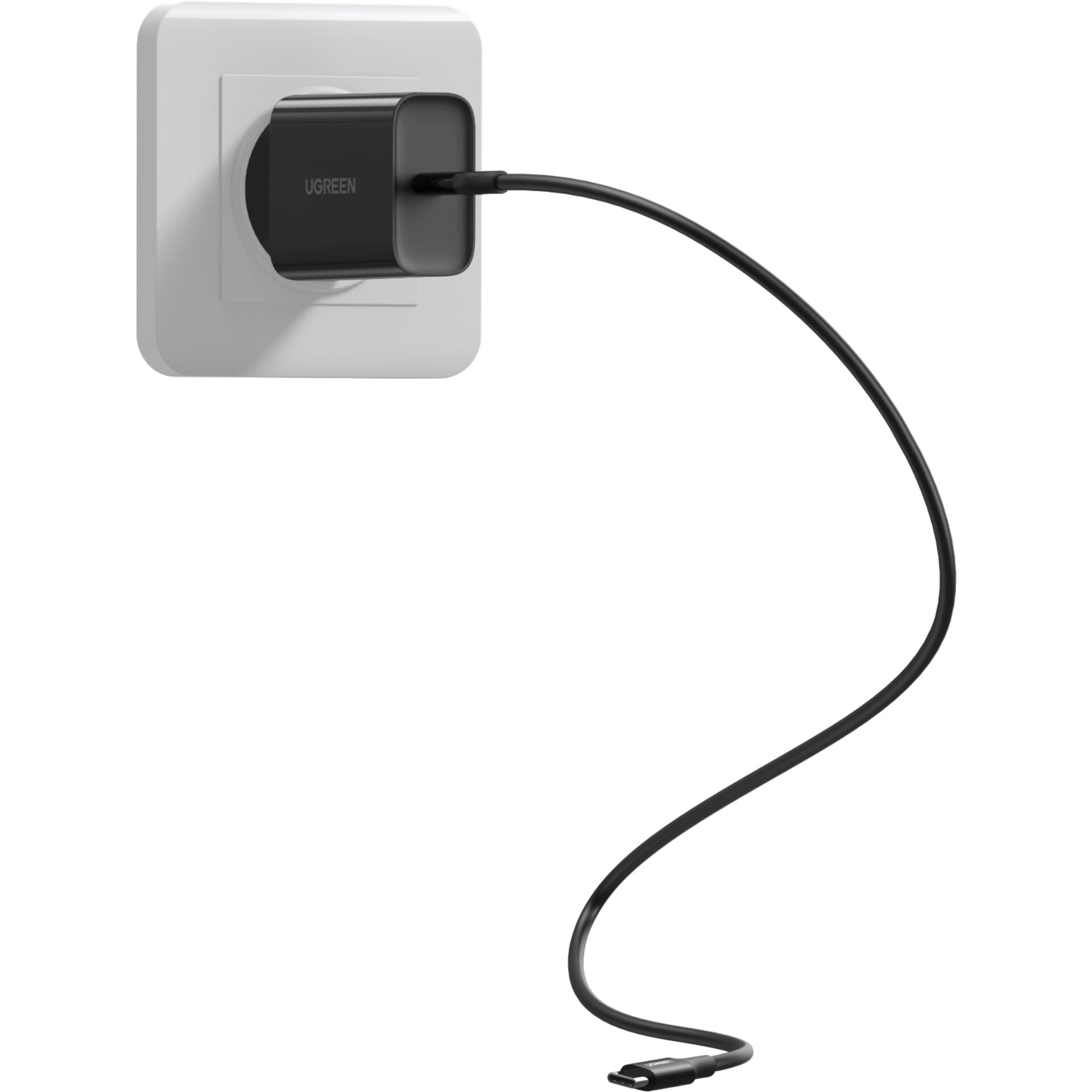 Universal, PD Wall 20W Black Charger EU USB-C schwarz UGREEN USB-Ladegerät