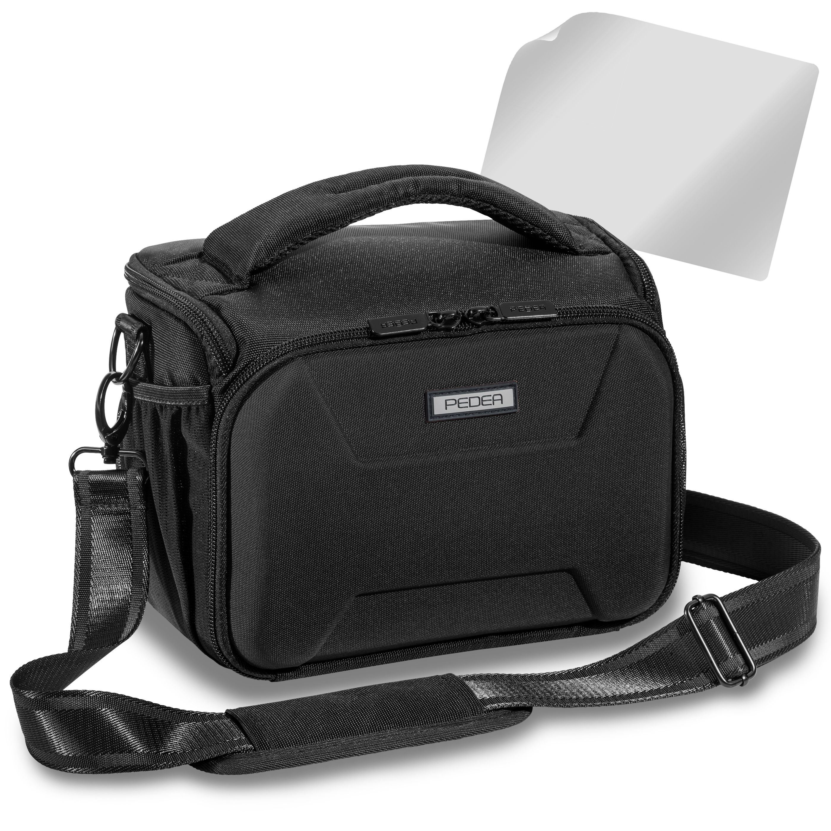 Gr. Kameratasche Kameratasche, XL Schwarz Displayschutzfolie mit PEDEA \