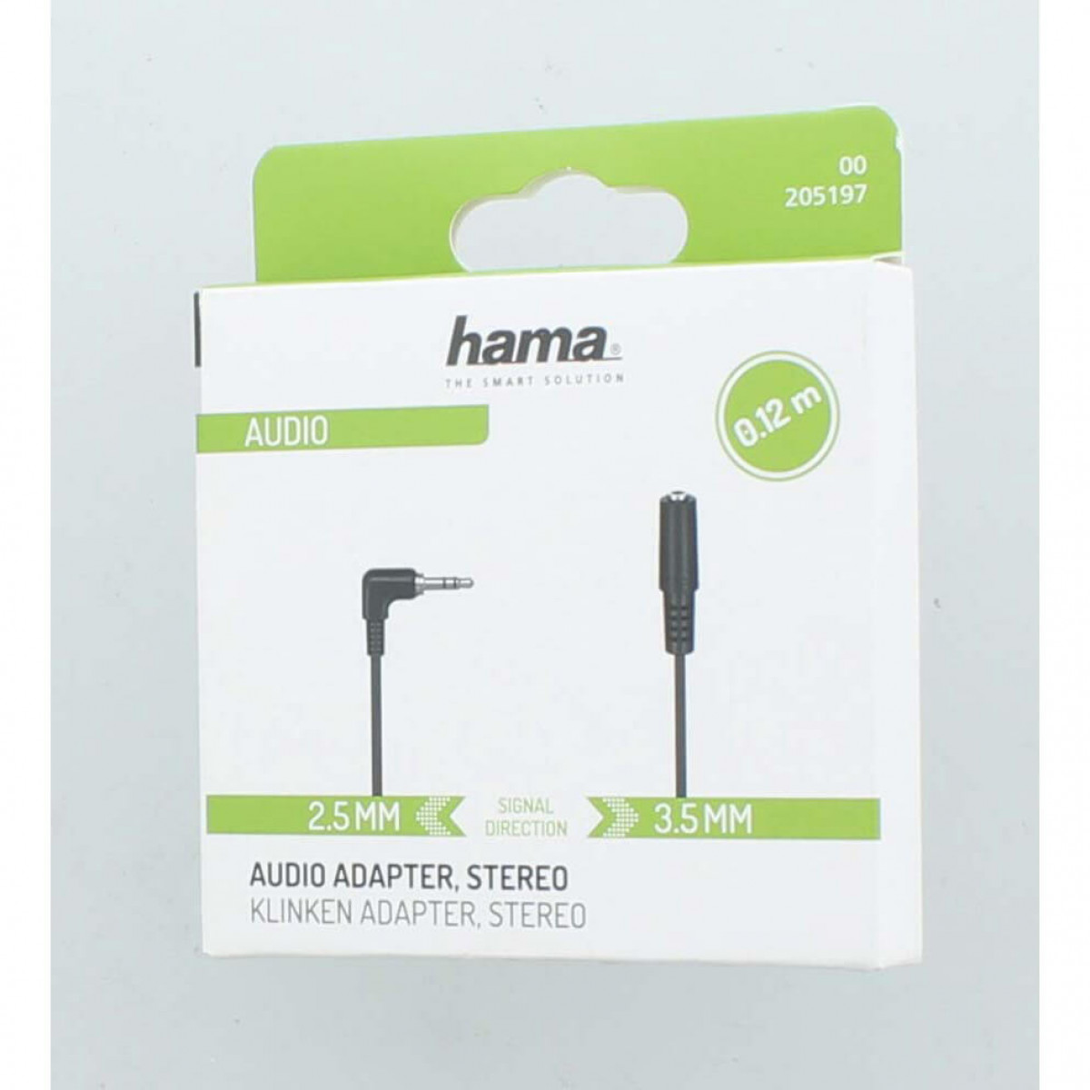 HAMA Adapter Stecker auf Adapter Stereo 2,5 Buchse 3,5 Audio