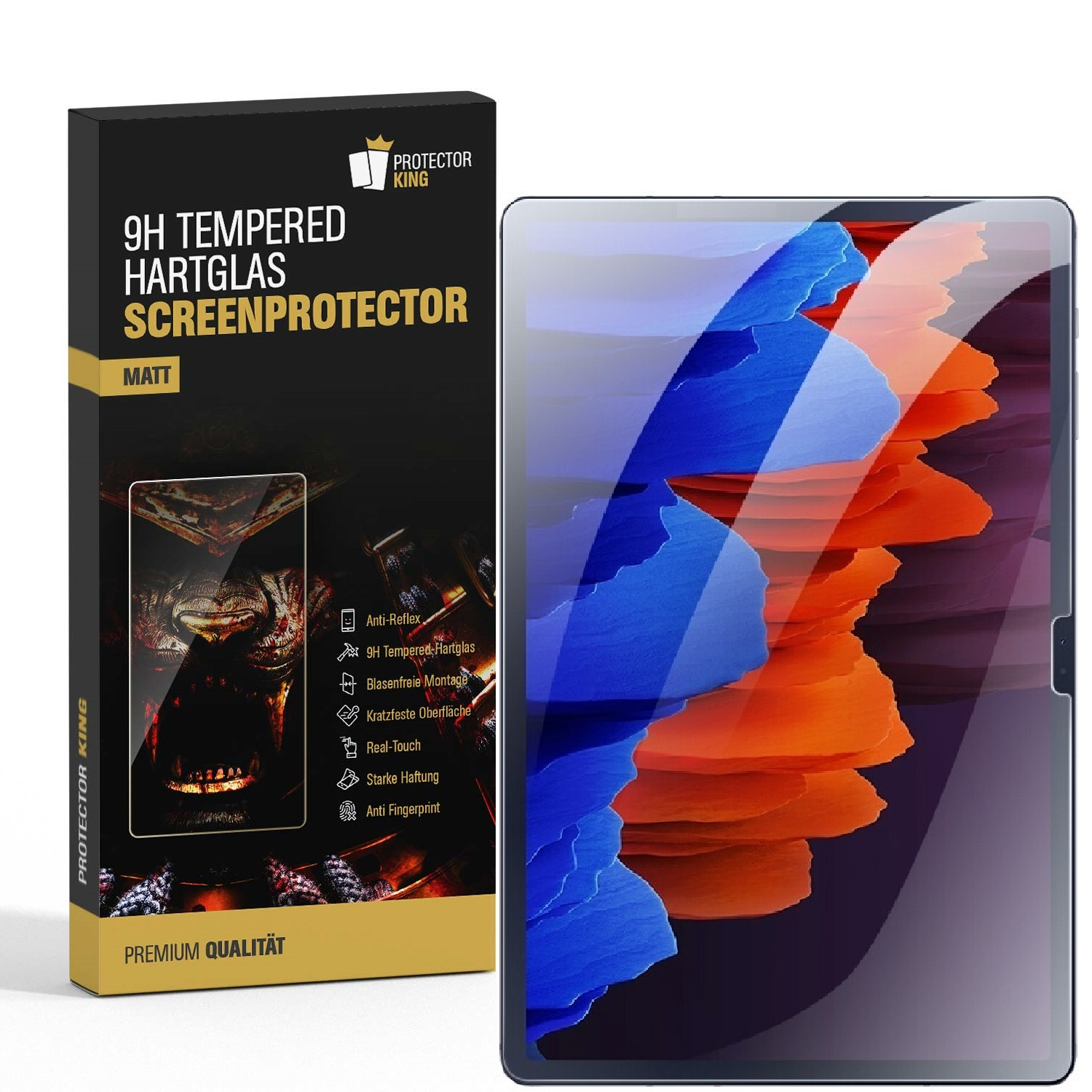 PROTECTORKING 4x Schutzglas Tab 9H ANTI-REFLEX MATT S8 Plus) Galaxy Hartglas Samsung Displayschutzfolie(für