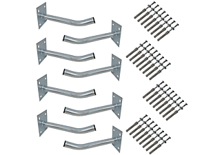 PREMIUMX 8x Autoreifen Wandhalter 35cm Reifenhalter für Felgen Halterung Autoreifen-Wandhalter, Silber