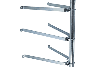 PREMIUMX 3fach Sat Mauerhalter Wandabstandshalter Wandabstand 50cm für Mast bis Ø 60mm aus verzinktem Stahl Wandabstandshalter, Silber