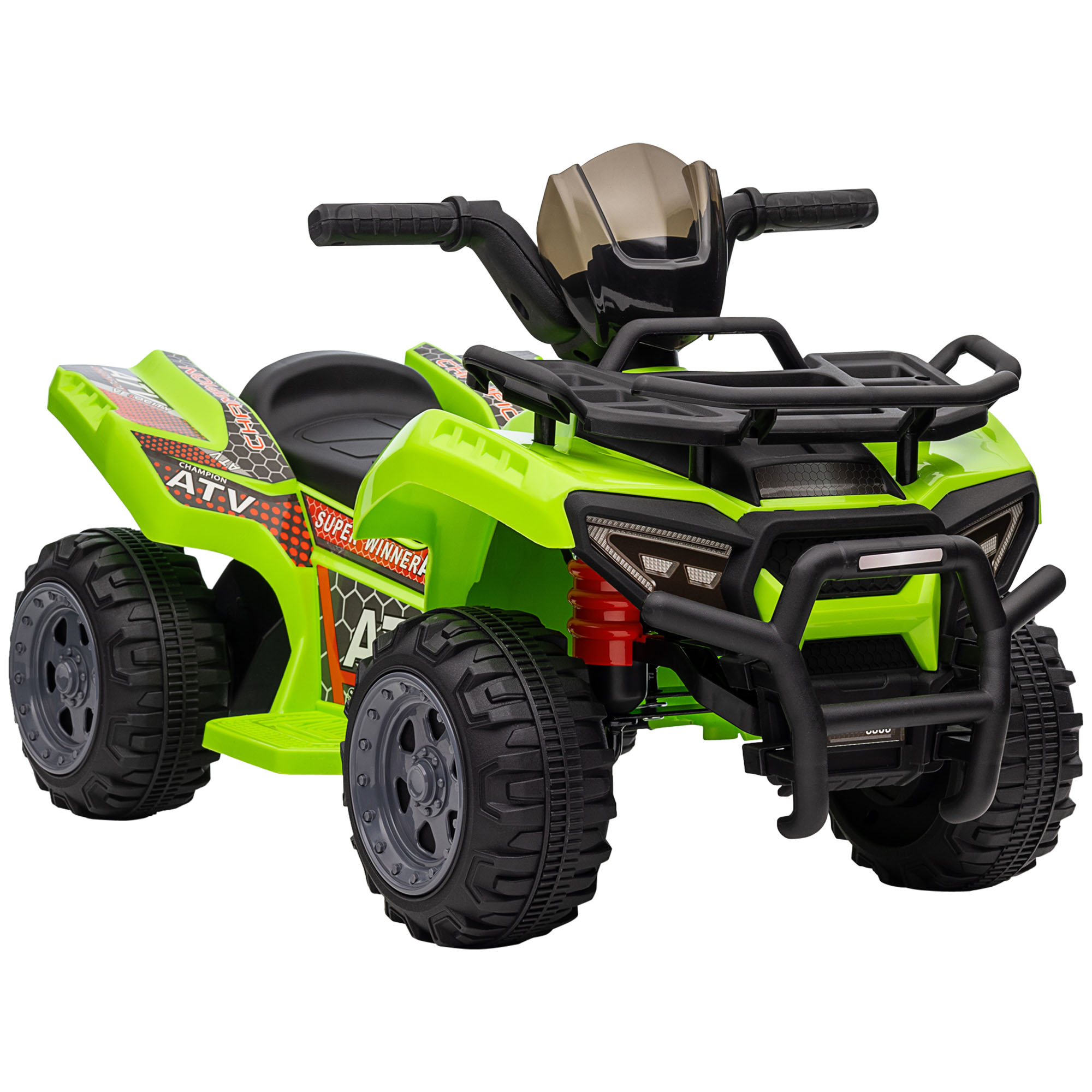 Giocattolo ATV verde con accenti neri e