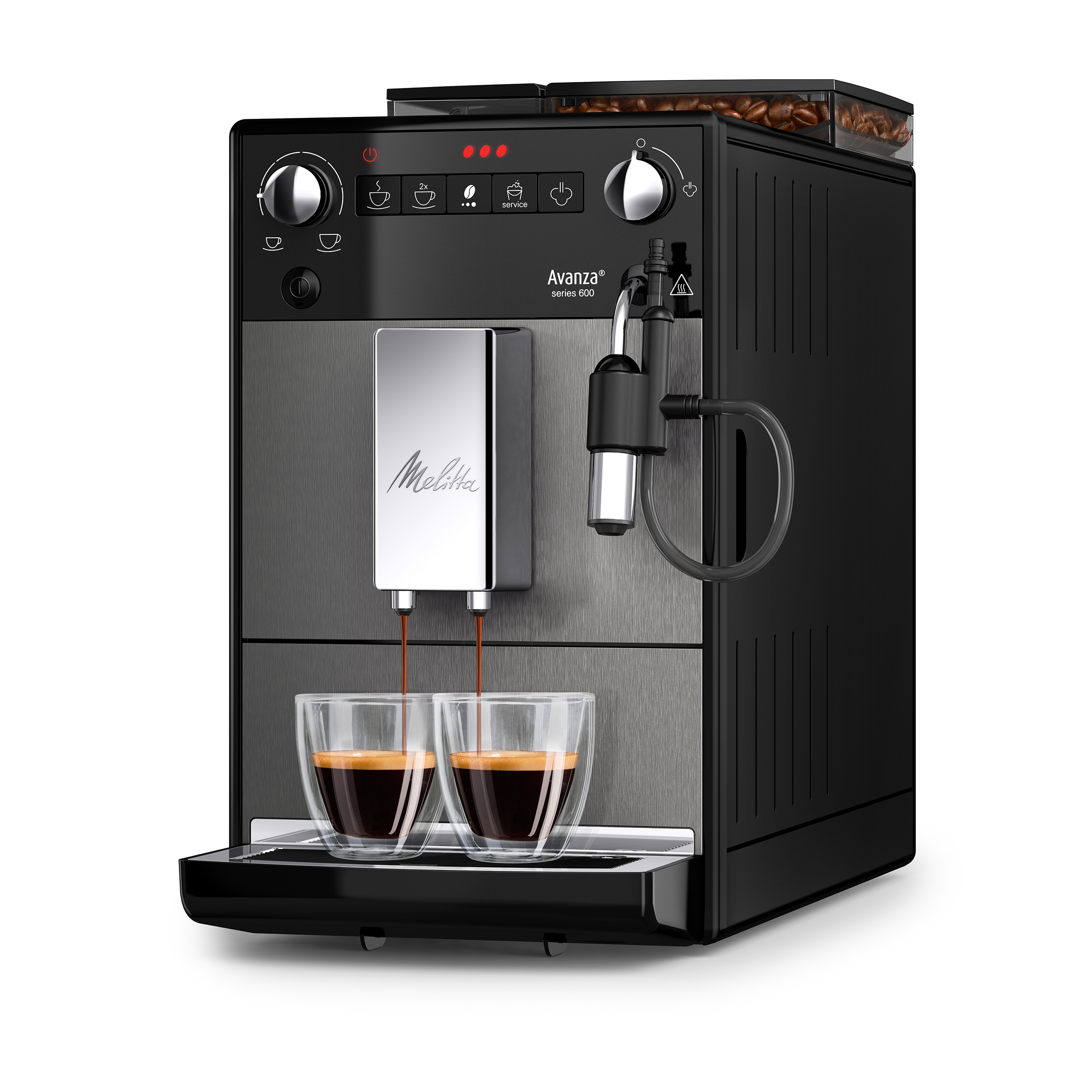 MELITTA 222100 AVANZA TITANIUM Macchina da caffè superautomatica Nero/Acciaio inossidabile