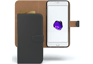 EAZY CASE Bookstyle Klapphülle mit Kartenfach, Bookcover, Apple, iPhone 8 Plus / 7 Plus, Schwarz