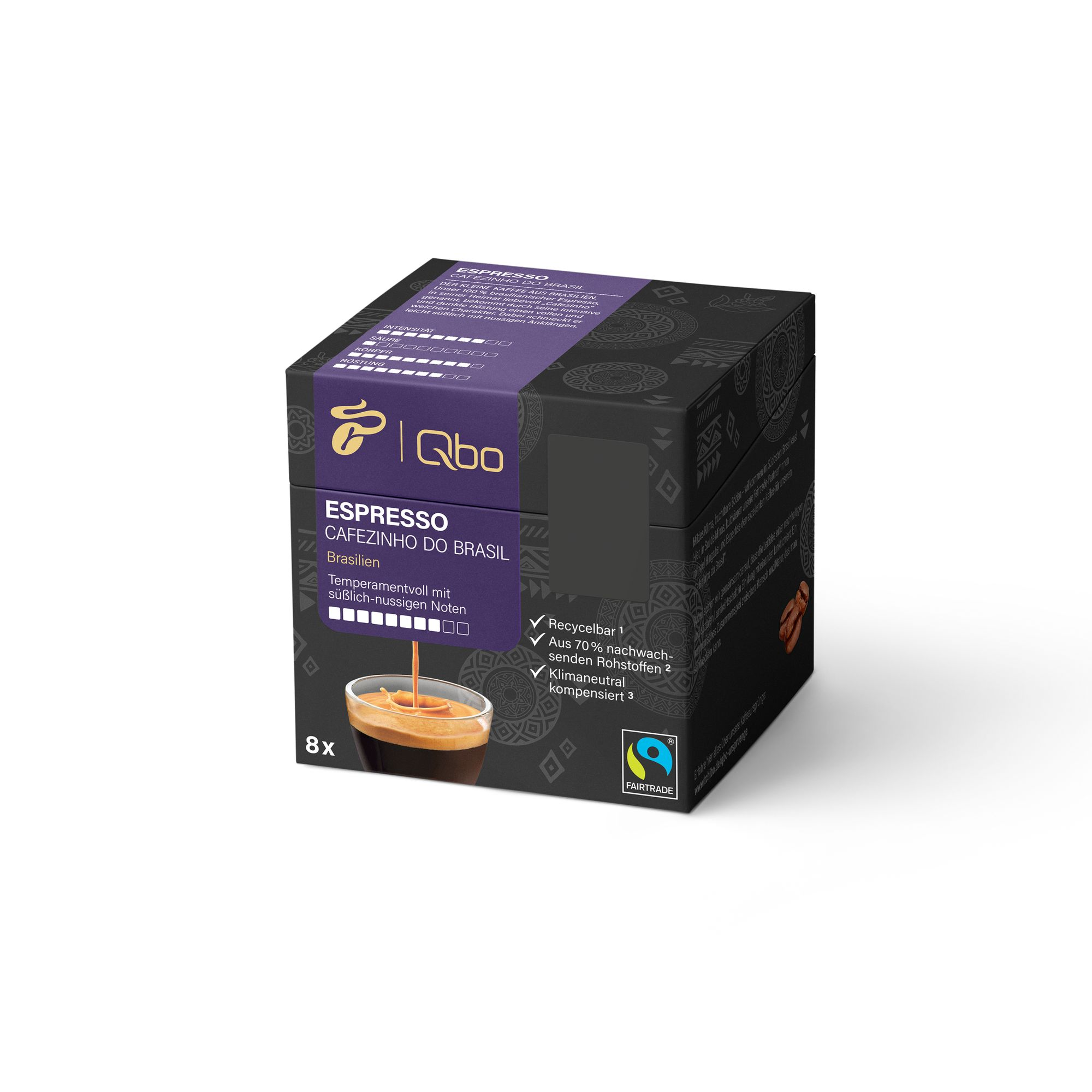 Cafezinho QBO TCHIBO 525778 Brasil (Tchibo Espresso Kapselsystem) do Stück 8 Qbo Kaffeekapseln