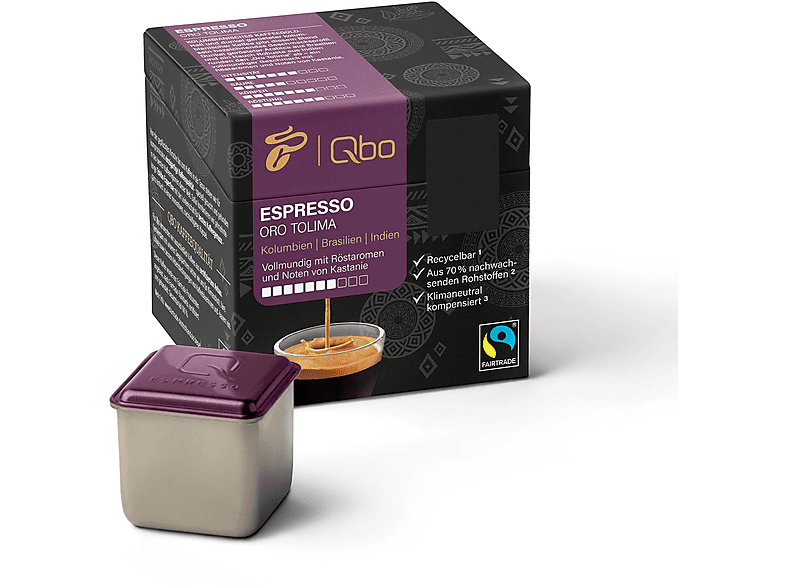 TCHIBO QBO 526012 Espresso Oro (Tchibo Qbo Kapselsystem) Kaffeekapseln Tolima 8 Stück