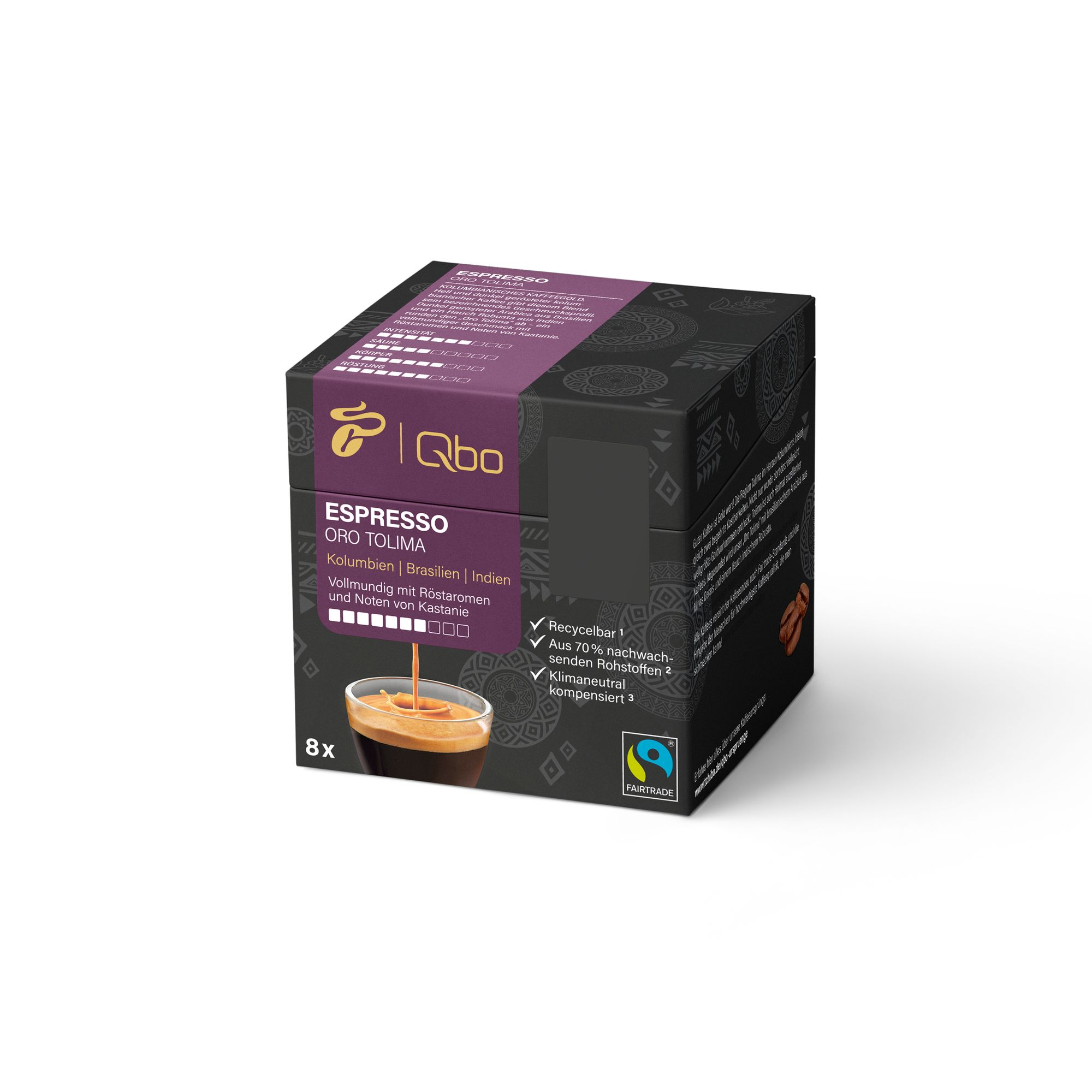 Kapselsystem) Espresso Tolima 8 Stück 526012 QBO Oro Qbo Kaffeekapseln TCHIBO (Tchibo