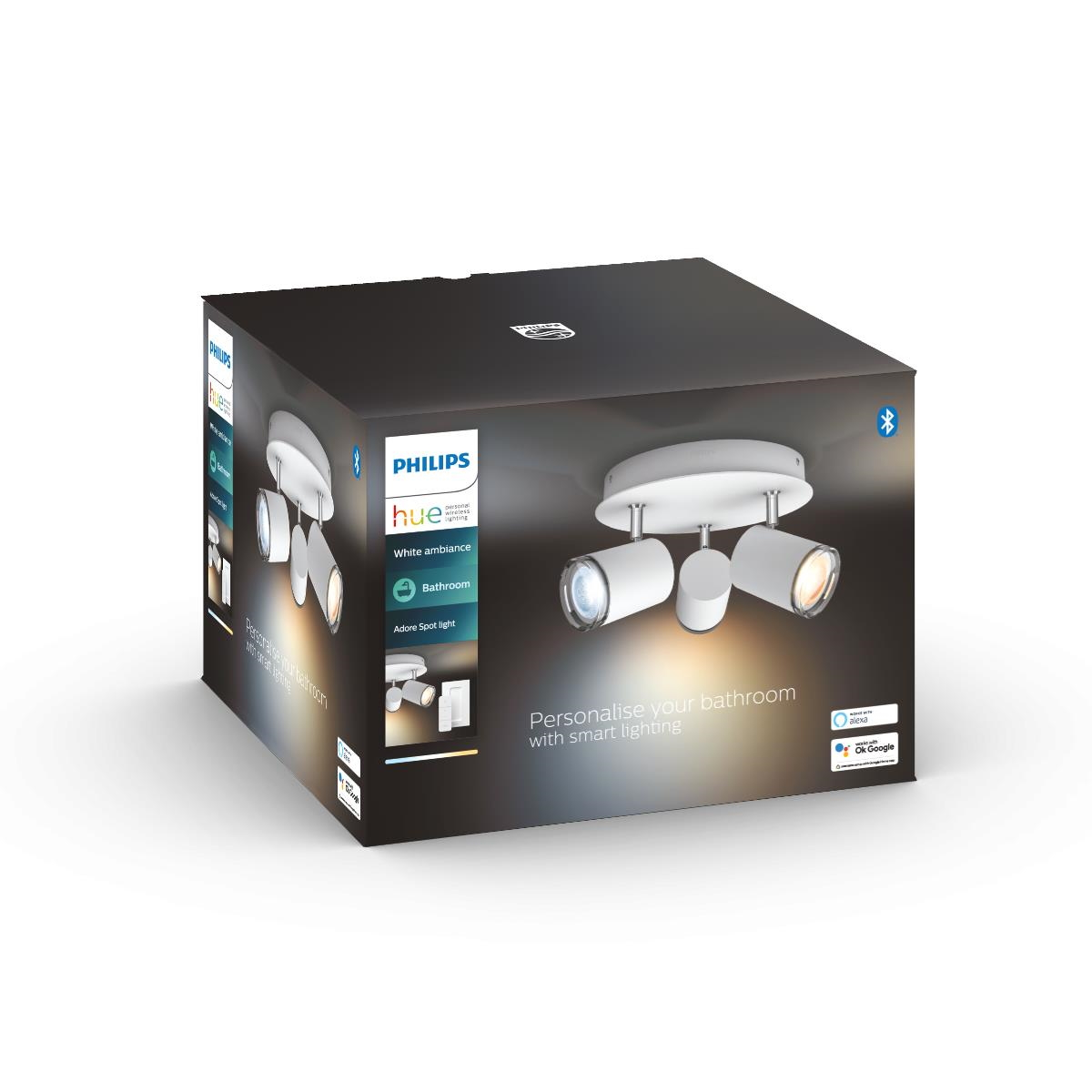 PHILIPS 929003056401 HUE WA WH ADORE Beleuchtung Bad SPOTRONDELL DIM Warmweiß