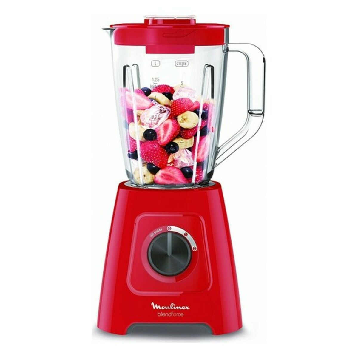 Batidora de vaso - Blendforce MOULINEX, 600 W, 2 l, Rojo