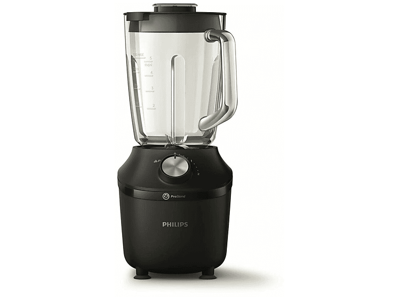 PHILIPS Mixer 3000 Serie HR2291 ElektroMixer Schwarz (600 Watt, 2 l