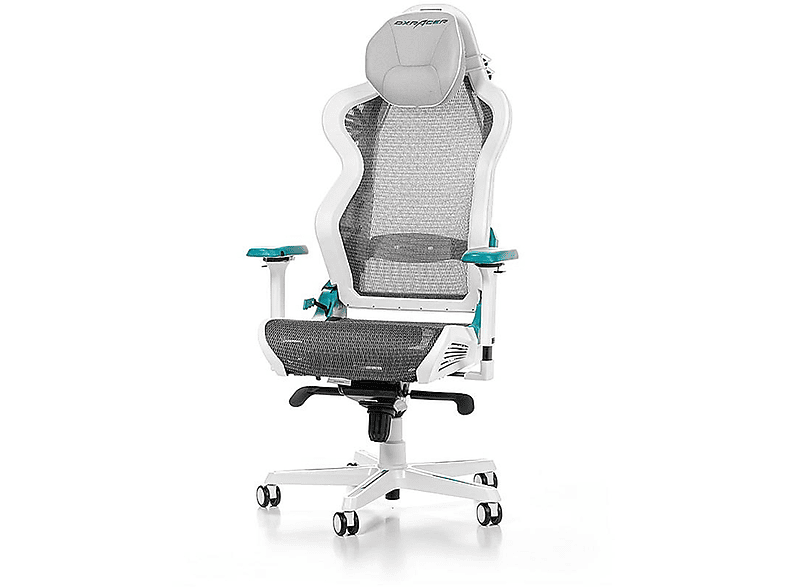 DXRACER Air R1S Gaming Stuhl, weiß/cyan/grau
