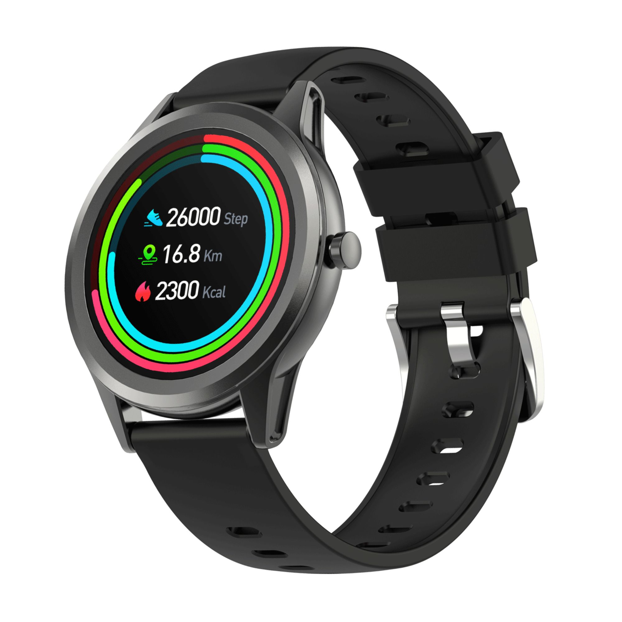 Silver/Black Grau Smartwatch Smartwatch silicone, KSIX KSIX Globe