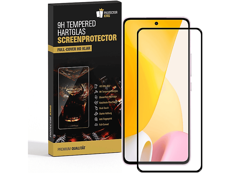 PROTECTORKING 2x 9H FULL 12 Displayschutzfolie(für Schutzglas Lite) Xiaomi Hartglas COVER KLAR