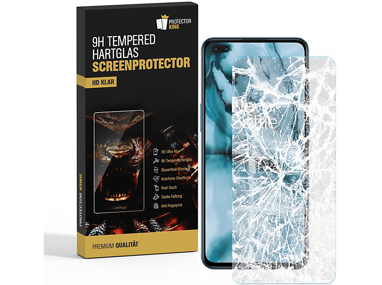 Displayschutzfolie(für KLAR OnePlus Nord) 9H HD PROTECTORKING 2x Hartglas