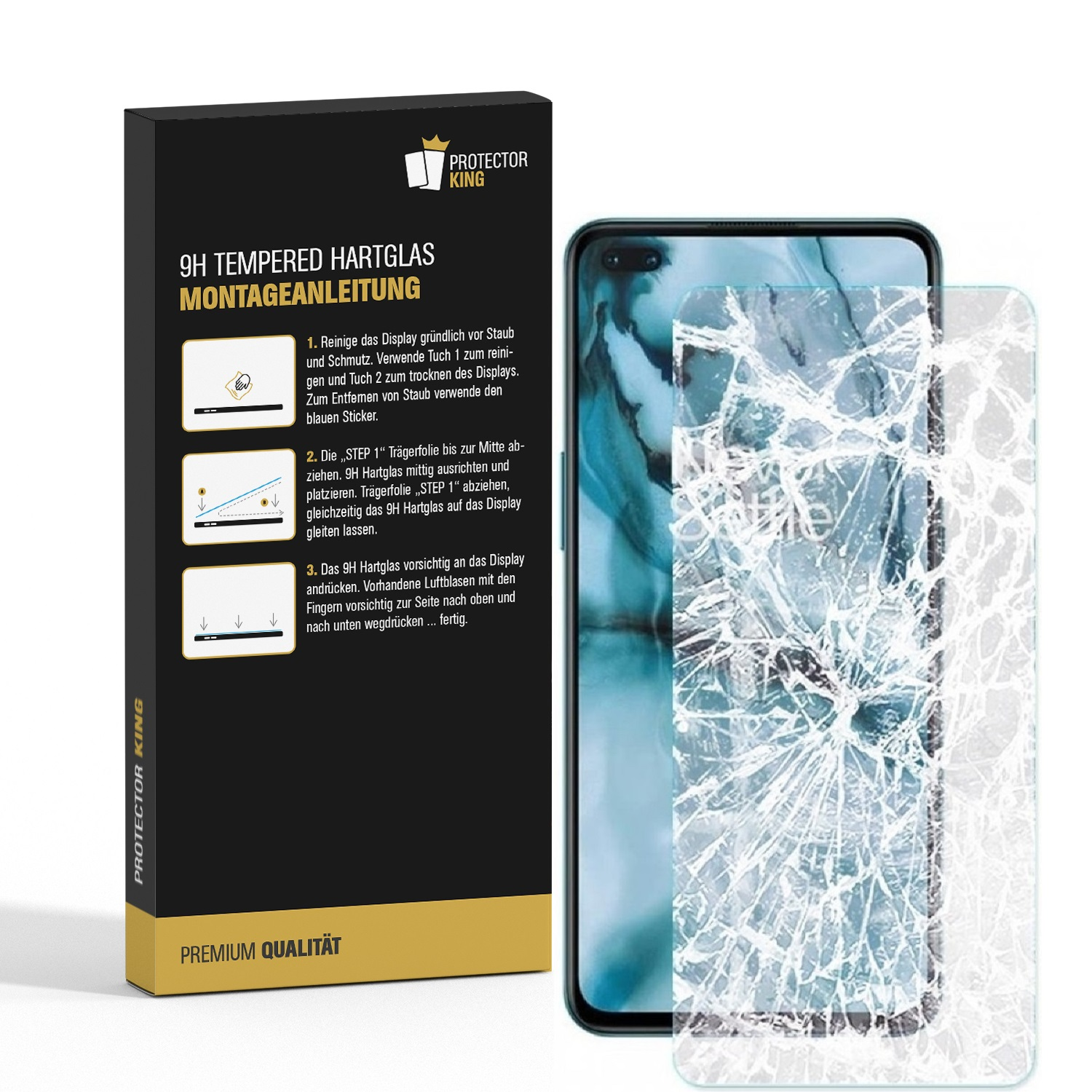 PROTECTORKING 1x 9H Displayschutzfolie(für Hartglas Nord) KLAR HD OnePlus